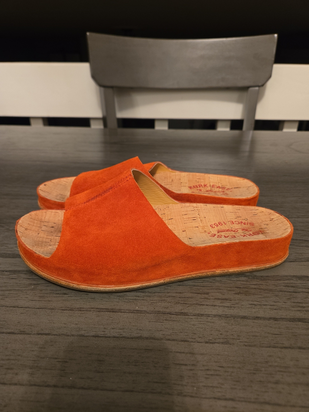 Kork Ease Tutsi Slides Sandal Leather Women's Size 8 M Red Burnt Orange